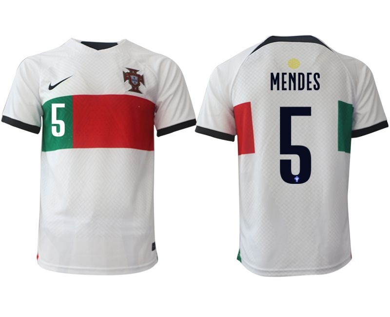 Men 2022 World Cup National Team Portugal away aaa versio white 5 Soccer Jersey